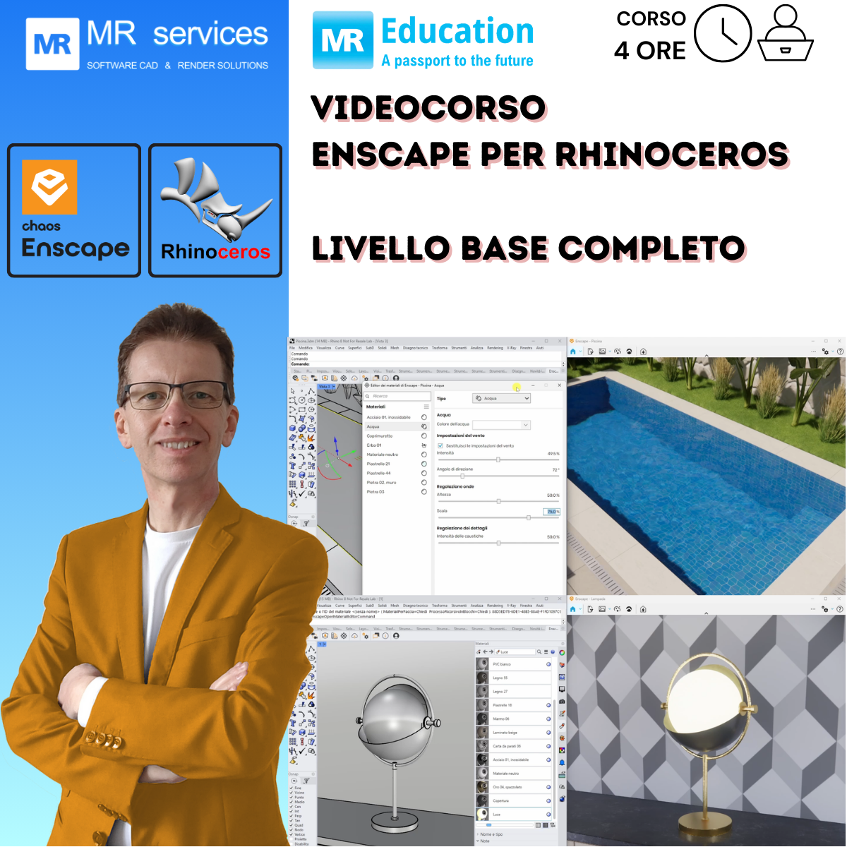 Corso: Enscape per Rhino PRO | Liv.: Base Completo | Durata: 4 ore